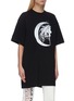 Front View - Click To Enlarge - VETEMENTS - Crescent Moon Girl Logo Graphic Print Cotton T-shirt