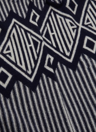  - CHLOÉ - Logo Pattern Stripe Wool Cashmere Blend Hood Coat