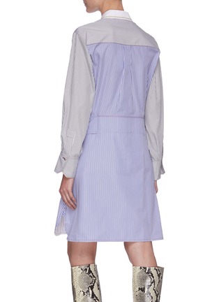 Back View - Click To Enlarge - CHLOÉ - Striped side knot shirt dress
