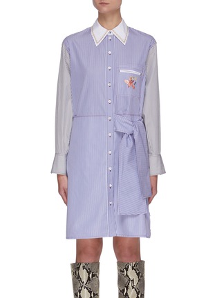 Main View - Click To Enlarge - CHLOÉ - Striped side knot shirt dress