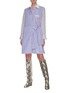 Figure View - Click To Enlarge - CHLOÉ - Striped side knot shirt dress