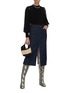 Figure View - Click To Enlarge - CHLOÉ - Scallop cut-out puff sleeve wool sweater