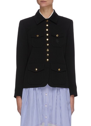 Main View - Click To Enlarge - CHLOÉ - Flap Pocket Spread Collar Crepe Jacket