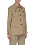 Front View - Click To Enlarge - CHLOÉ - Belted Patch Pocket Canvas Military Jacket