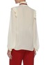 Back View - Click To Enlarge - CHLOÉ - Neck Tie Pressed Pleat Silk Georgette Blouse