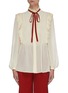 Main View - Click To Enlarge - CHLOÉ - Neck Tie Pressed Pleat Silk Georgette Blouse
