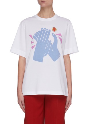 Main View - Click To Enlarge - CHLOÉ - Hand Graphic Print Cotton T-shirt