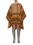Main View - Click To Enlarge - CHLOÉ - Buckle Belt Detail Logo Stripe Wool Poncho