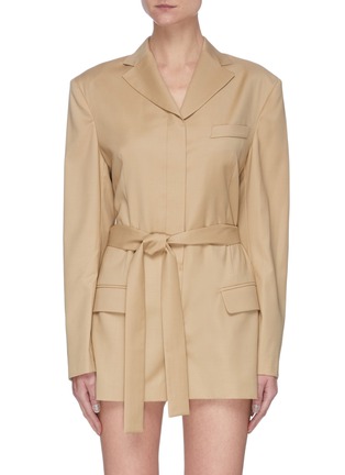 Main View - Click To Enlarge - LOW CLASSIC - Belted Pad Shoulder Tailored Romper