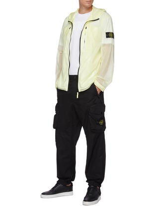 Figure View - Click To Enlarge - STONE ISLAND - 'Tela Parachute' garment dyed tapered cargo pants