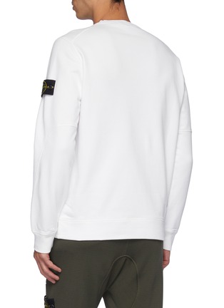 Back View - Click To Enlarge - STONE ISLAND - Kangaroo Pocket Cotton Fleece Sweatshirt