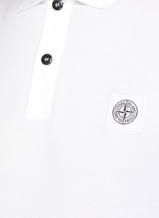  - STONE ISLAND - Compass logo patch polo shirt