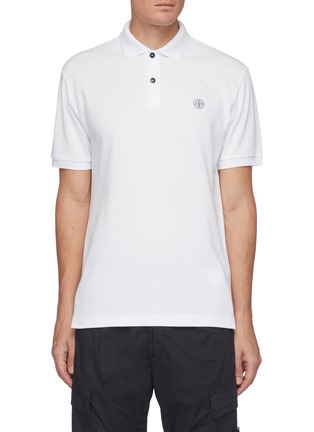 Main View - Click To Enlarge - STONE ISLAND - Compass logo patch polo shirt