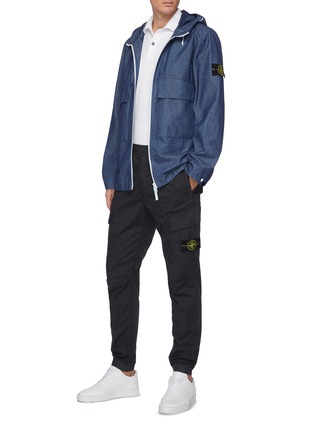 Figure View - Click To Enlarge - STONE ISLAND - Compass logo patch polo shirt