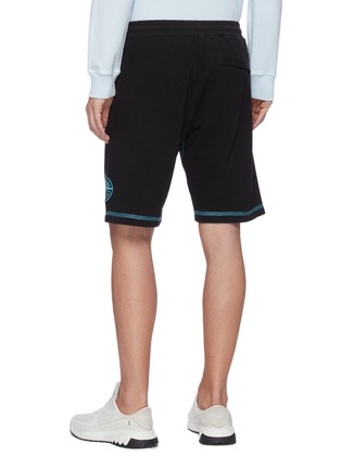 Back View - Click To Enlarge - STONE ISLAND - Contrast Seam Embroidered Logo Sweatshorts