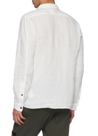 Back View - Click To Enlarge - STONE ISLAND - Garment-dyed canvas shirt