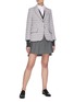 Figure View - Click To Enlarge - THOM BROWNE  - Cotton dropped back pleated skirt