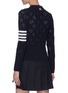 Back View - Click To Enlarge - THOM BROWNE  - Heart cutout four bar cardigan