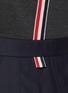  - THOM BROWNE  - Intarsia stripe back buttoned hem T-shirt