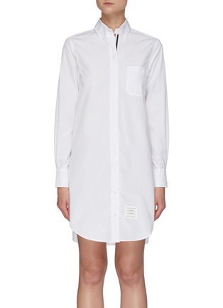 Main View - Click To Enlarge - THOM BROWNE  - Point collar shirt dress