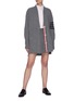 Figure View - Click To Enlarge - THOM BROWNE  - Four Bar Stripe Oversize Cardigan