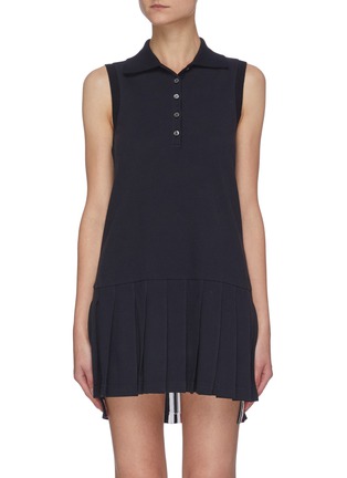 Download THOM BROWNE | TRICOLOUR STRIPE PLEATED BOTTOM TENNIS DRESS ...