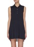 Main View - Click To Enlarge - THOM BROWNE  - TRICOLOUR STRIPE PLEATED BOTTOM TENNIS DRESS