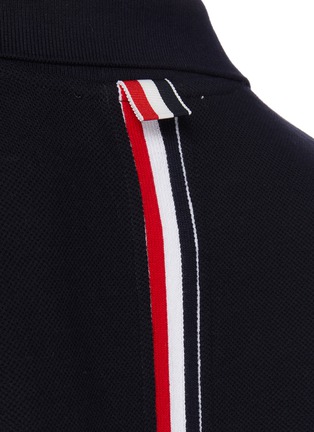 Detail View - Click To Enlarge - THOM BROWNE  - Tricolour stripe cotton polo dress