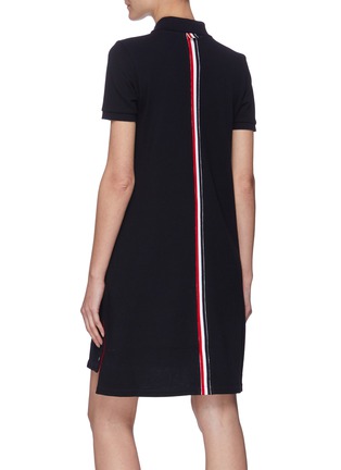 Back View - Click To Enlarge - THOM BROWNE  - Tricolour stripe cotton polo dress