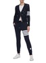 Figure View - Click To Enlarge - THOM BROWNE  - Bar stripe drawstring waist jogging pants