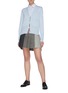 Figure View - Click To Enlarge - THOM BROWNE  - Contrast panel dropped back pleated skirt