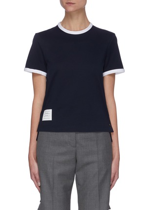 Main View - Click To Enlarge - THOM BROWNE  - Contrast hem cotton T-shirt