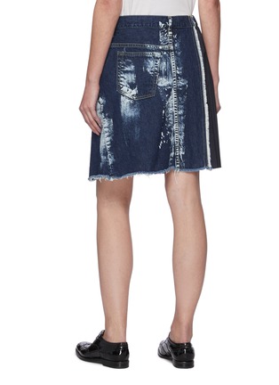 Back View - Click To Enlarge - THE KEIJI - Pleat Side Panel Denim Mini Skirt