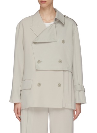 Main View - Click To Enlarge - THE KEIJI - Panelled side pleat trench jacket