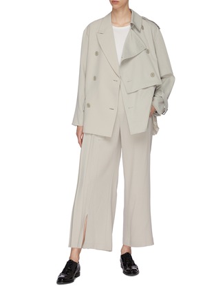Figure View - Click To Enlarge - THE KEIJI - Panelled side pleat trench jacket