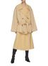 Figure View - Click To Enlarge - LEMAIRE - Belted Contrast Insert Midi Trench Skirt