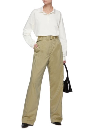 Figure View - Click To Enlarge - LEMAIRE - Belted drop crotch suiting pants