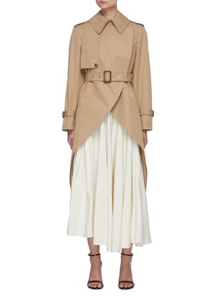 Main View - Click To Enlarge - ALEXANDER MCQUEEN - Belted Curve Hem Trench Coat