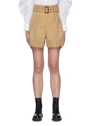 Main View - Click To Enlarge - ALEXANDER MCQUEEN - Belted Pleat Detail Military Shorts