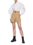 Figure View - Click To Enlarge - ALEXANDER MCQUEEN - Belted Pleat Detail Military Shorts