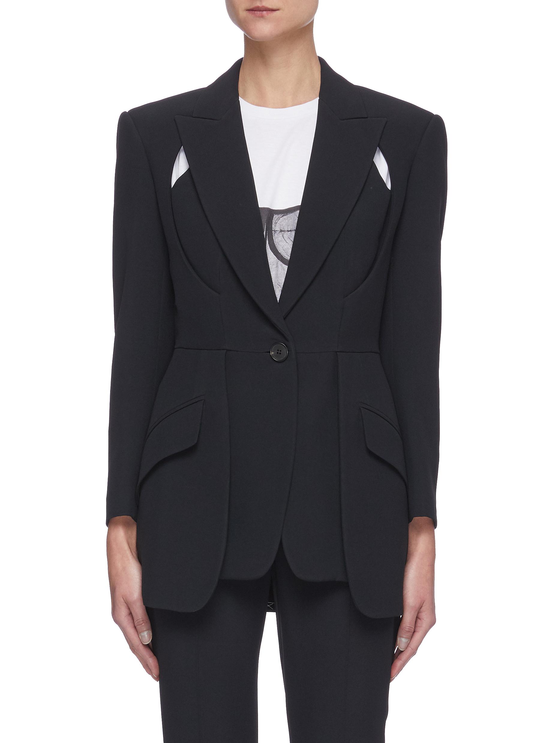 【送料&関税込】Alexander McQueen Single Breast Blazer Jacke Alexander McQueen single-breasted Tailored Blazer | Blue