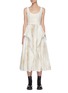 Main View - Click To Enlarge - ALEXANDER MCQUEEN - Sleeveless Scoop Neck Watercolour Print Pleated Dress