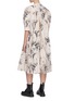 Back View - Click To Enlarge - ALEXANDER MCQUEEN - Willow Print Back Slit Balloon Sleeve Pleated Cotton Dress