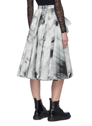 Back View - Click To Enlarge - ALEXANDER MCQUEEN - Printed ruffle midi skirt