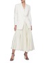 Figure View - Click To Enlarge - ALEXANDER MCQUEEN - Flared Asymmetric Hem Pleated Maxi Skirt