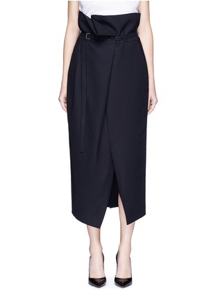 Main View - Click To Enlarge - ENFÖLD - Belted paperbag waist midi skirt