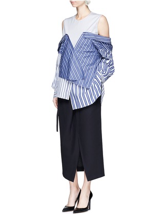 Figure View - Click To Enlarge - ENFÖLD - Belted paperbag waist midi skirt