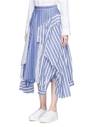 Front View - Click To Enlarge - ENFÖLD - Reconstructed stripe shirting skirt