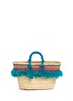 Main View - Click To Enlarge - NANNACAY - 'Mari' pompom frayed woven reed tote