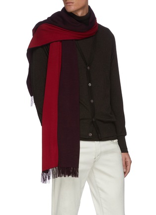Figure View - Click To Enlarge - DREYDEN - Duo-tone Double Face Fringe Scarf